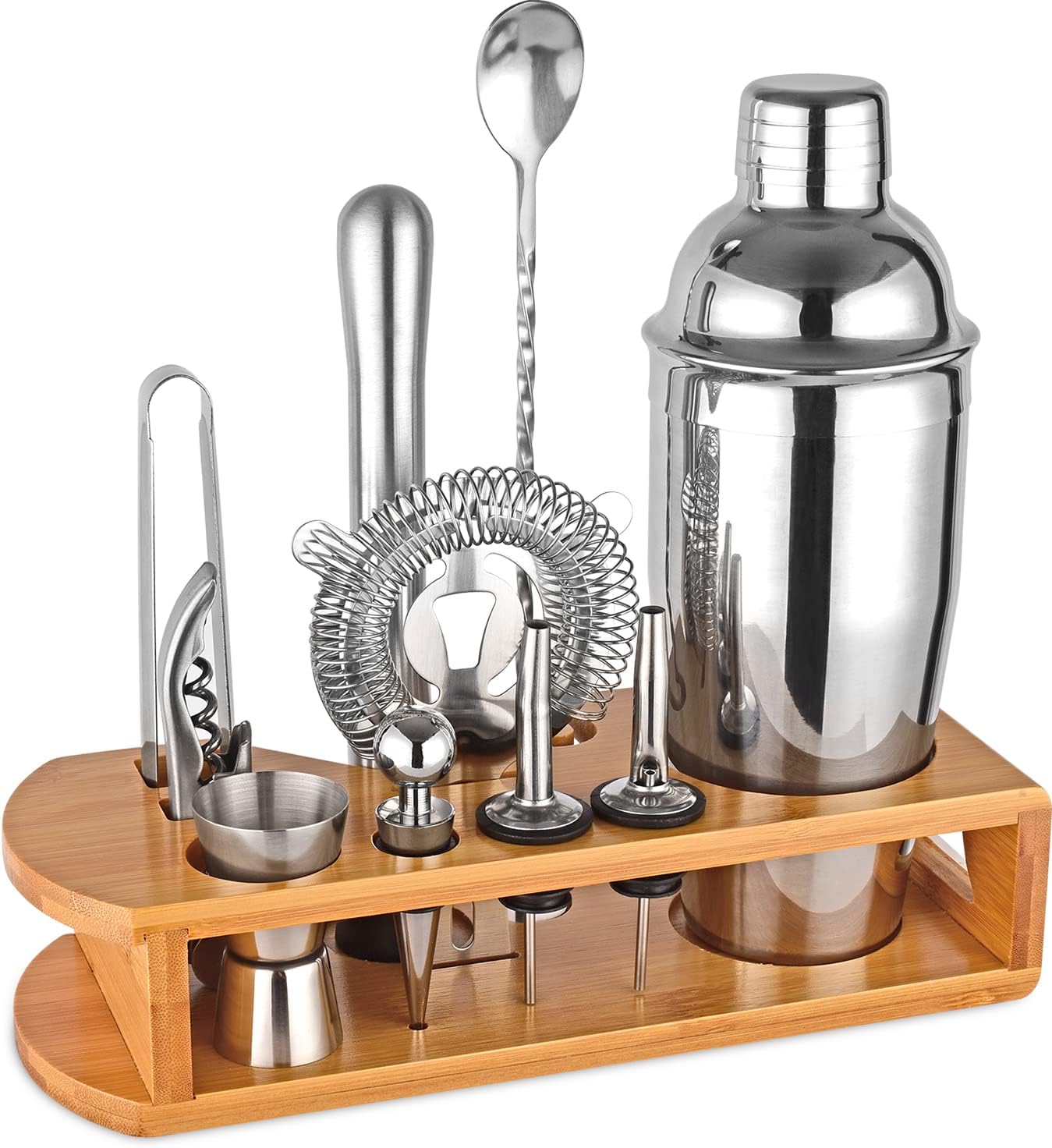12-Piece Cocktail Set | Tool Set with Bamboo Stand